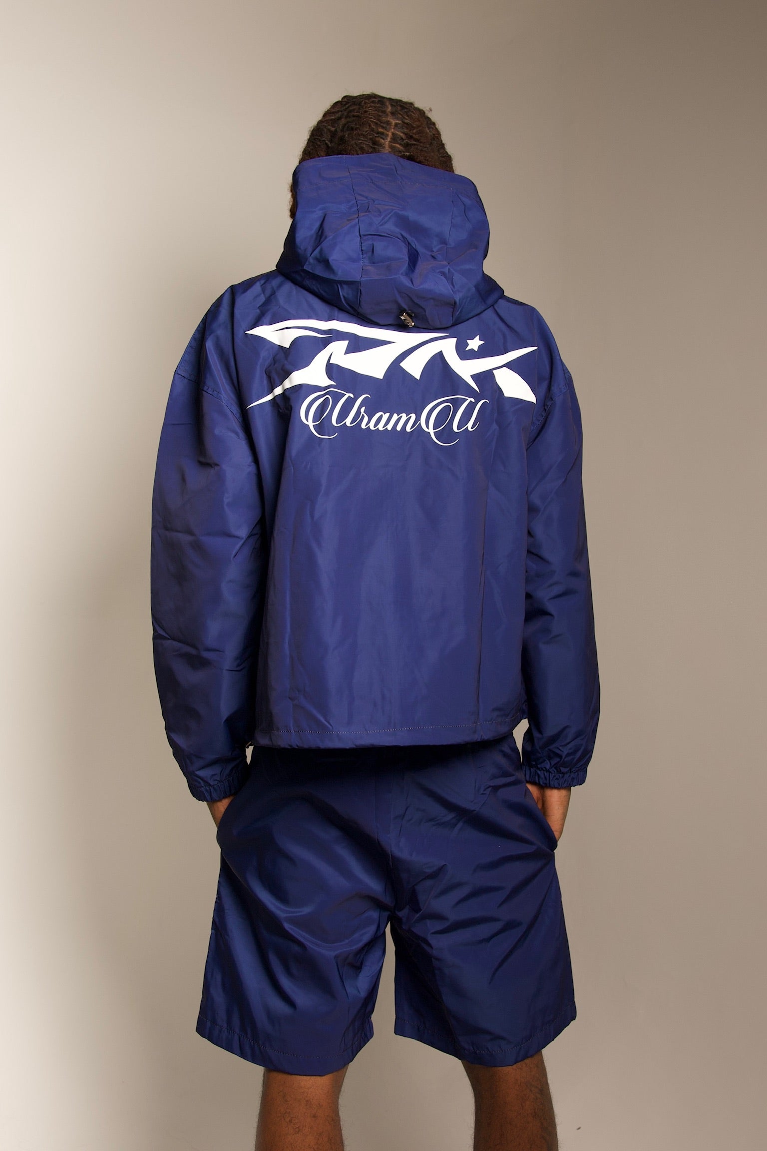 NAVY BLUE URAMU WATERPROOF SHORT SET